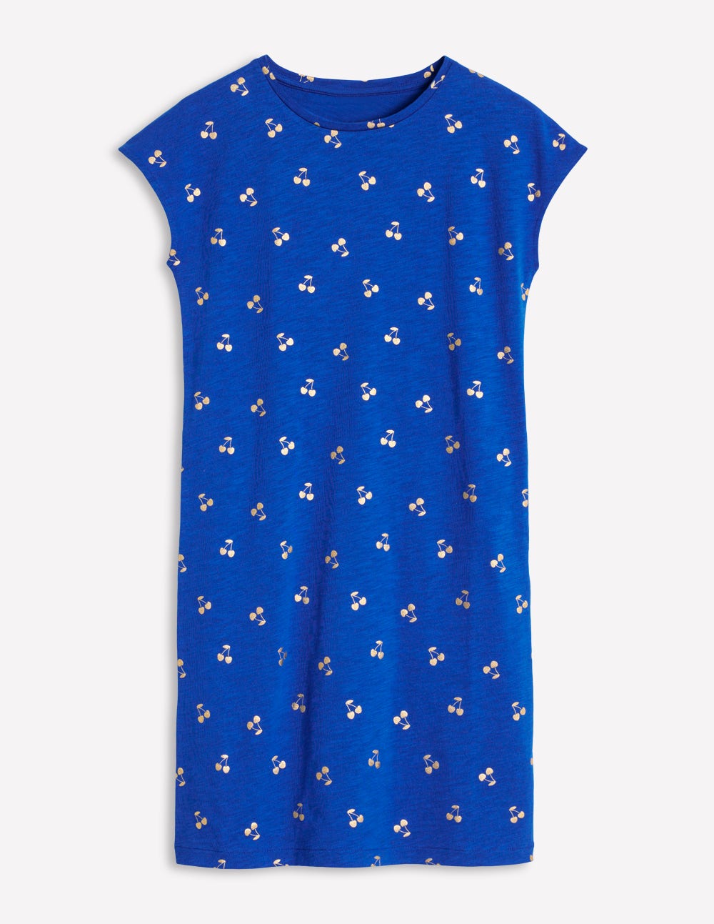 Leah T-Shirt-Kleid aus Jersey-Galerie-Blau, Kirschblümchen - Image 5