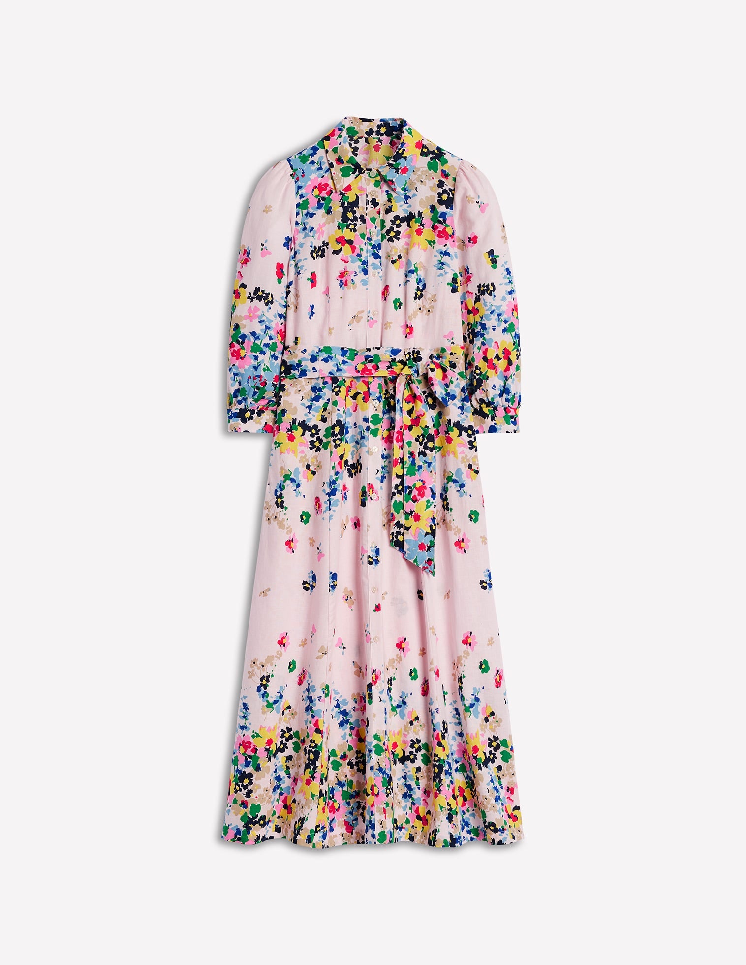 Clara Hemdblusenkleid aus Leinenmischgewebe-Kreiderosa, Malerisches Cluster - Image 7