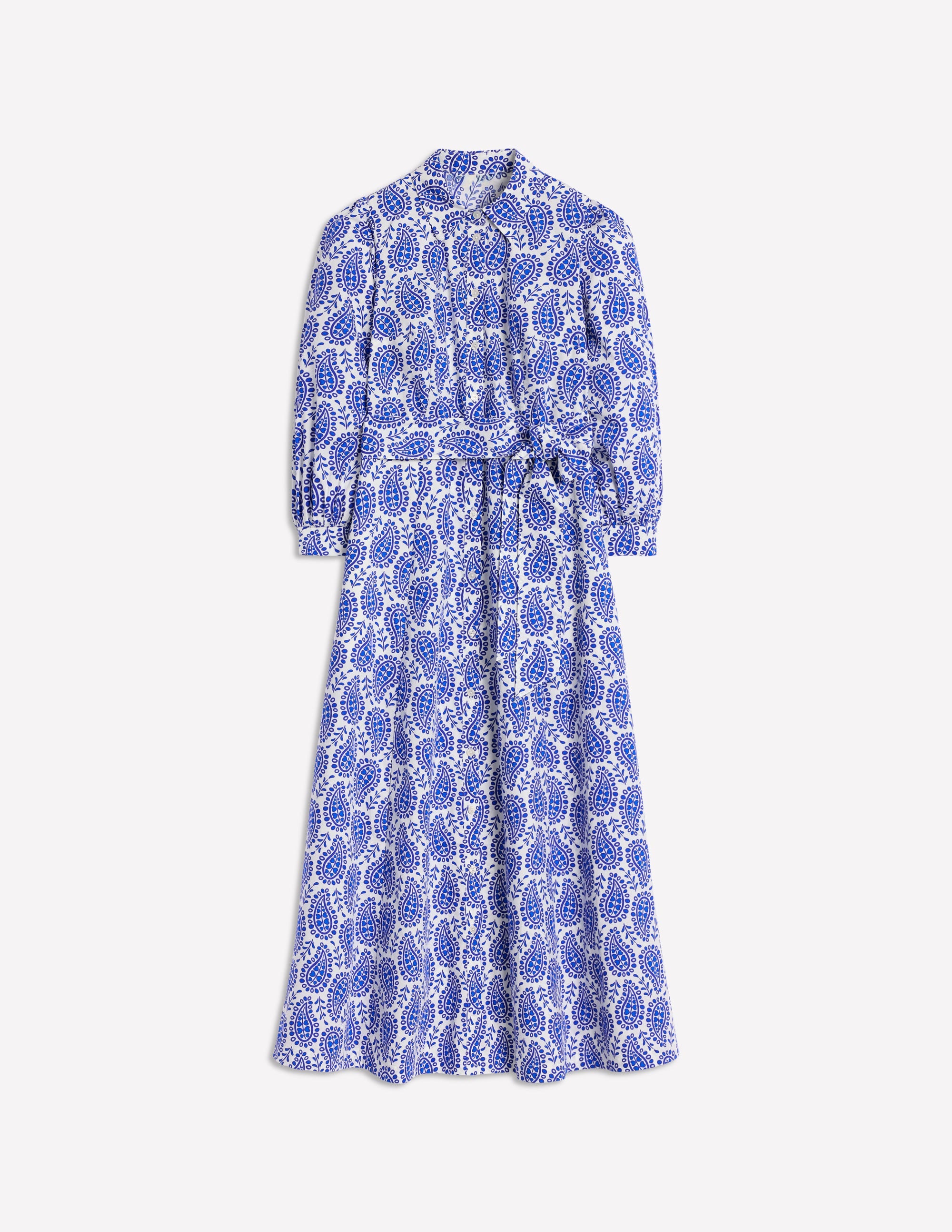 Clara Hemdblusenkleid aus Baumwolle-Leuchtendes Blau, Paisley-Herz - Image 7