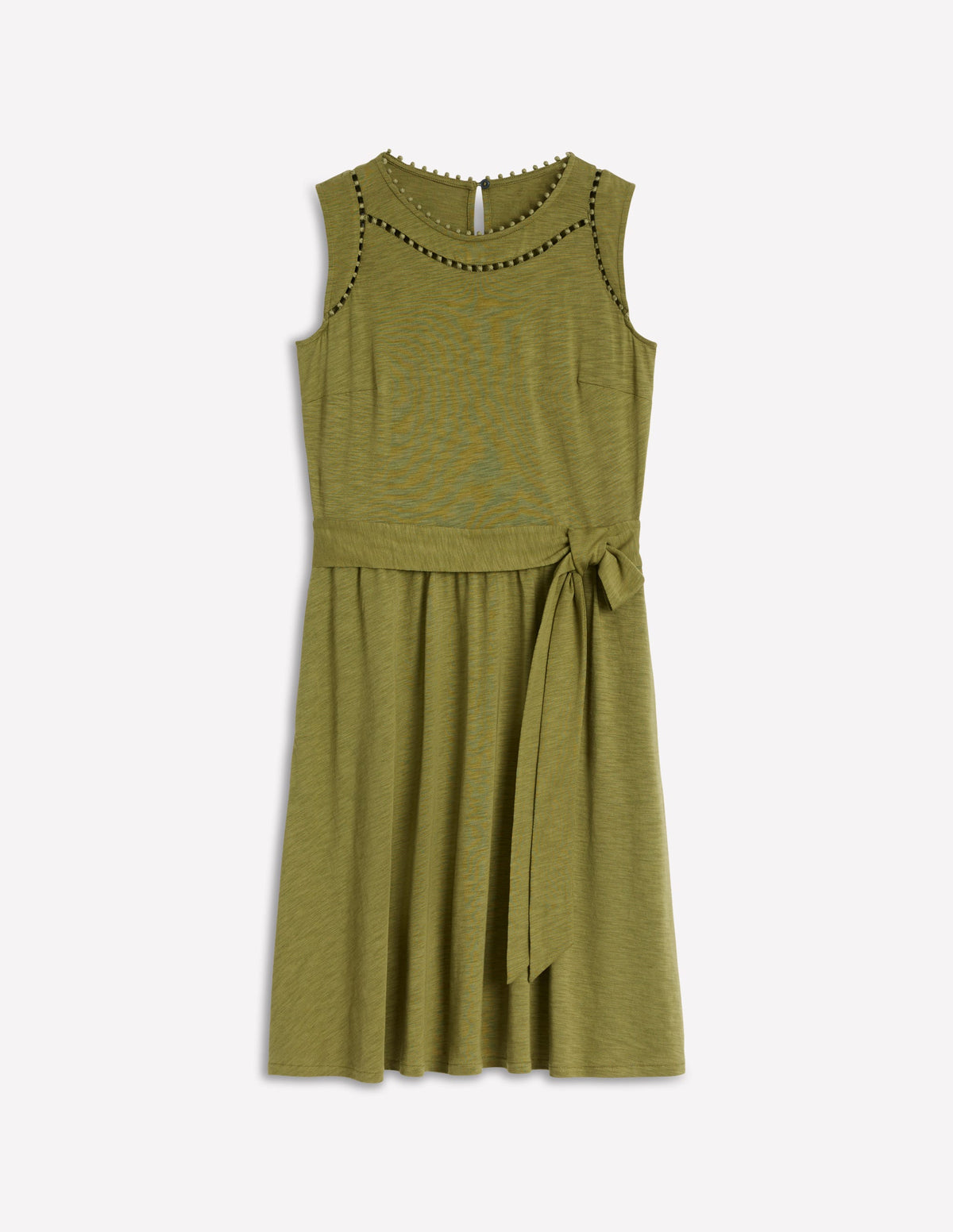 Mila Kurzes Jerseykleid mit Besatz-Dunkles Olivgrün - Image 5