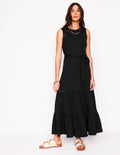 Robe Mila volantée en jersey-Noir