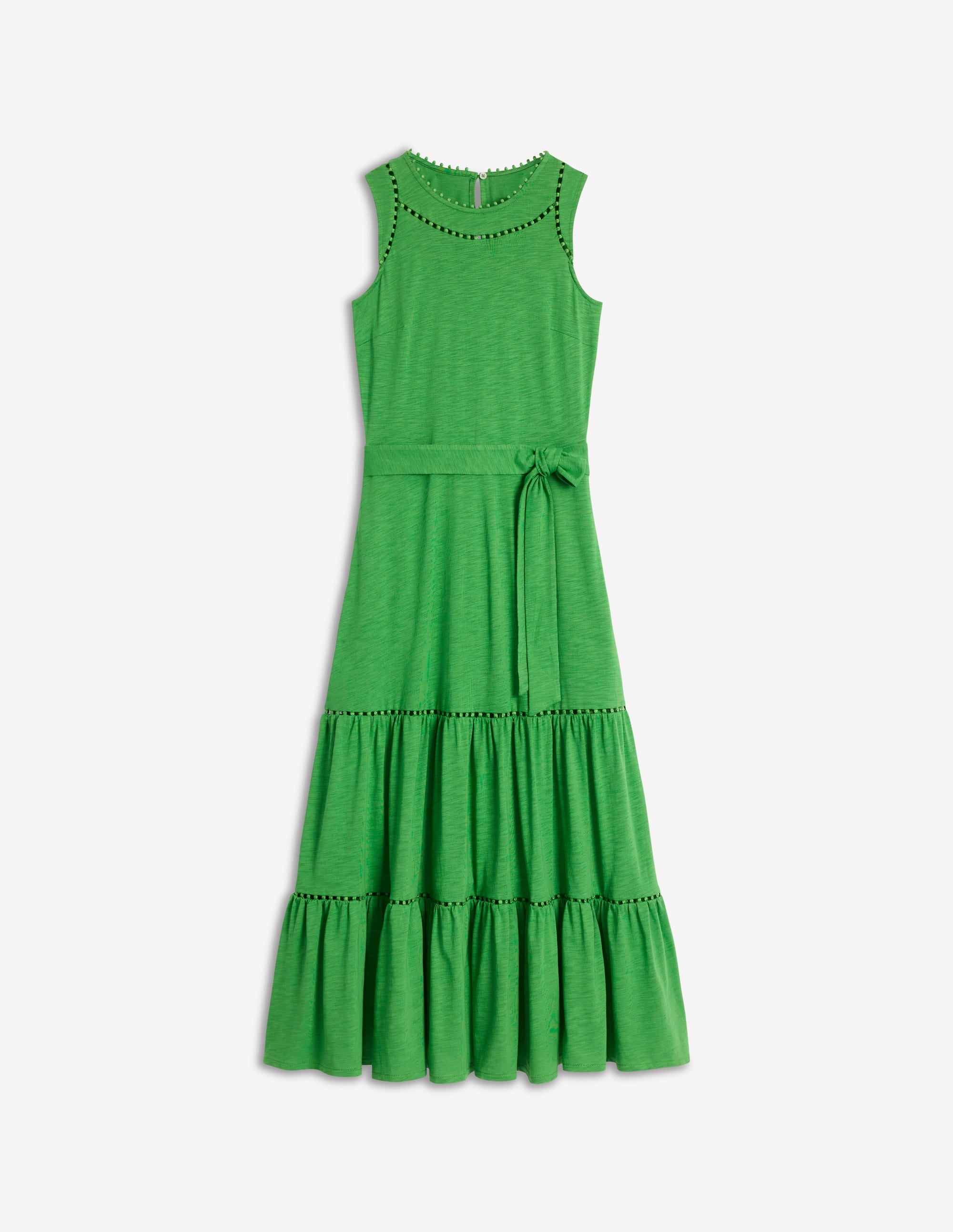 Mila Gestuftes Jerseykleid mit Besatz-Paradiesgrün - Image 7