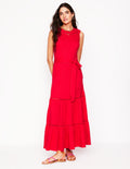 Robe Mila volantée en jersey-Anemone Honeycomb Spot