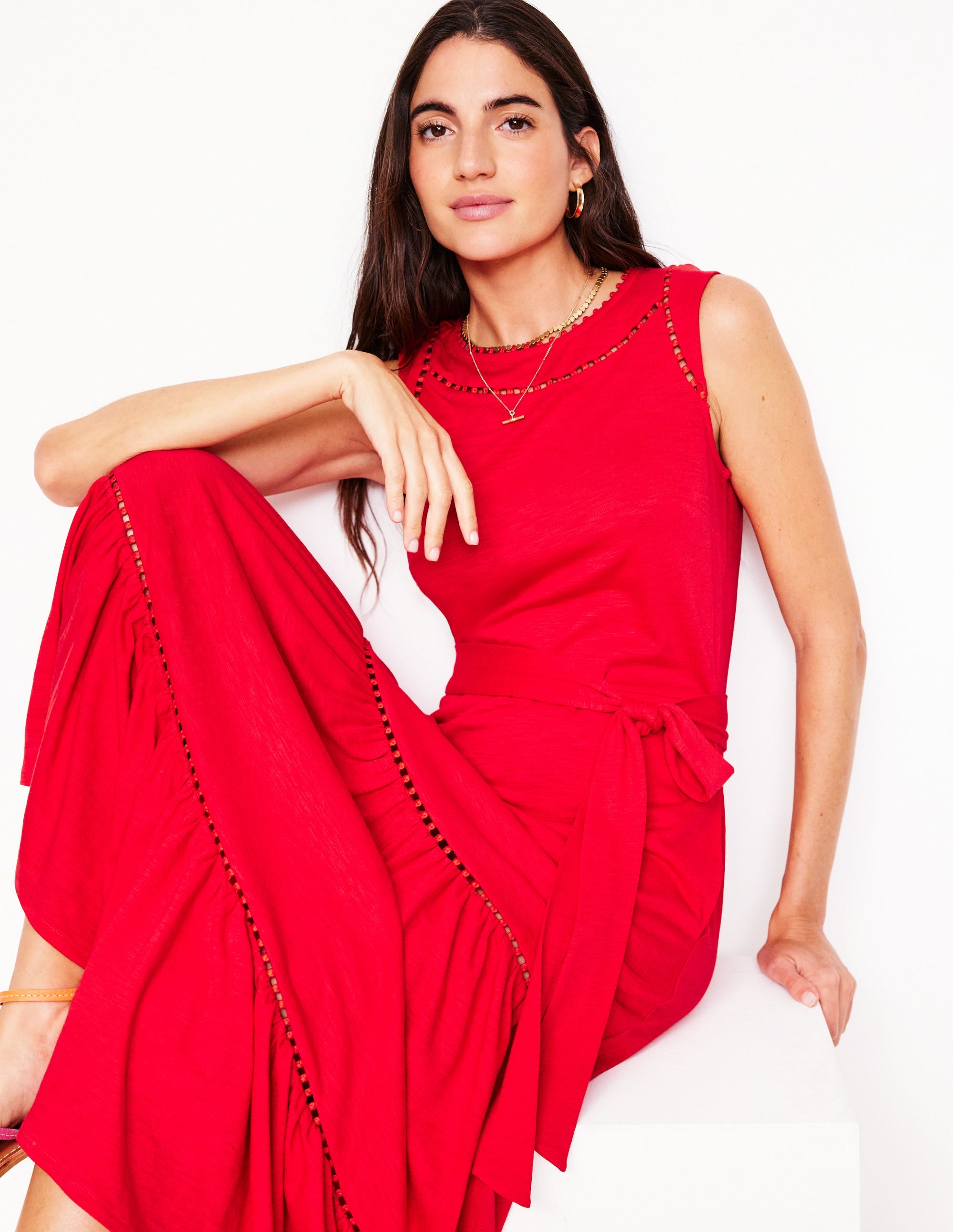 Robe Mila volantée en jersey-Anemone Honeycomb Spot - Image 4