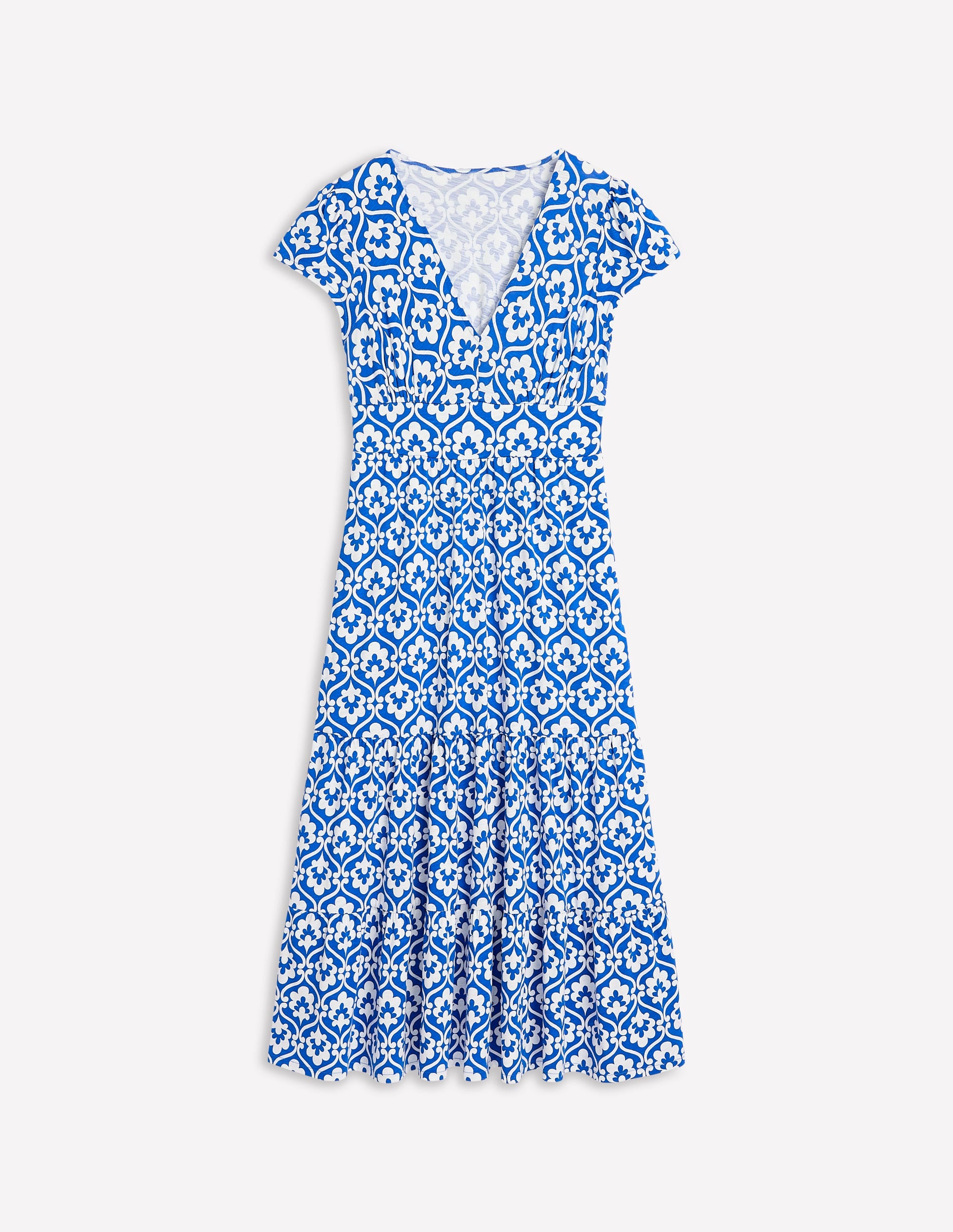 Robe Eloise volantée en jersey-Bleu galerie, motif Ivy Trellis - Image 5