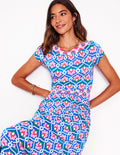 Robe midi Melanie en jersey-Bleu galerie, motif Ivy Trellis