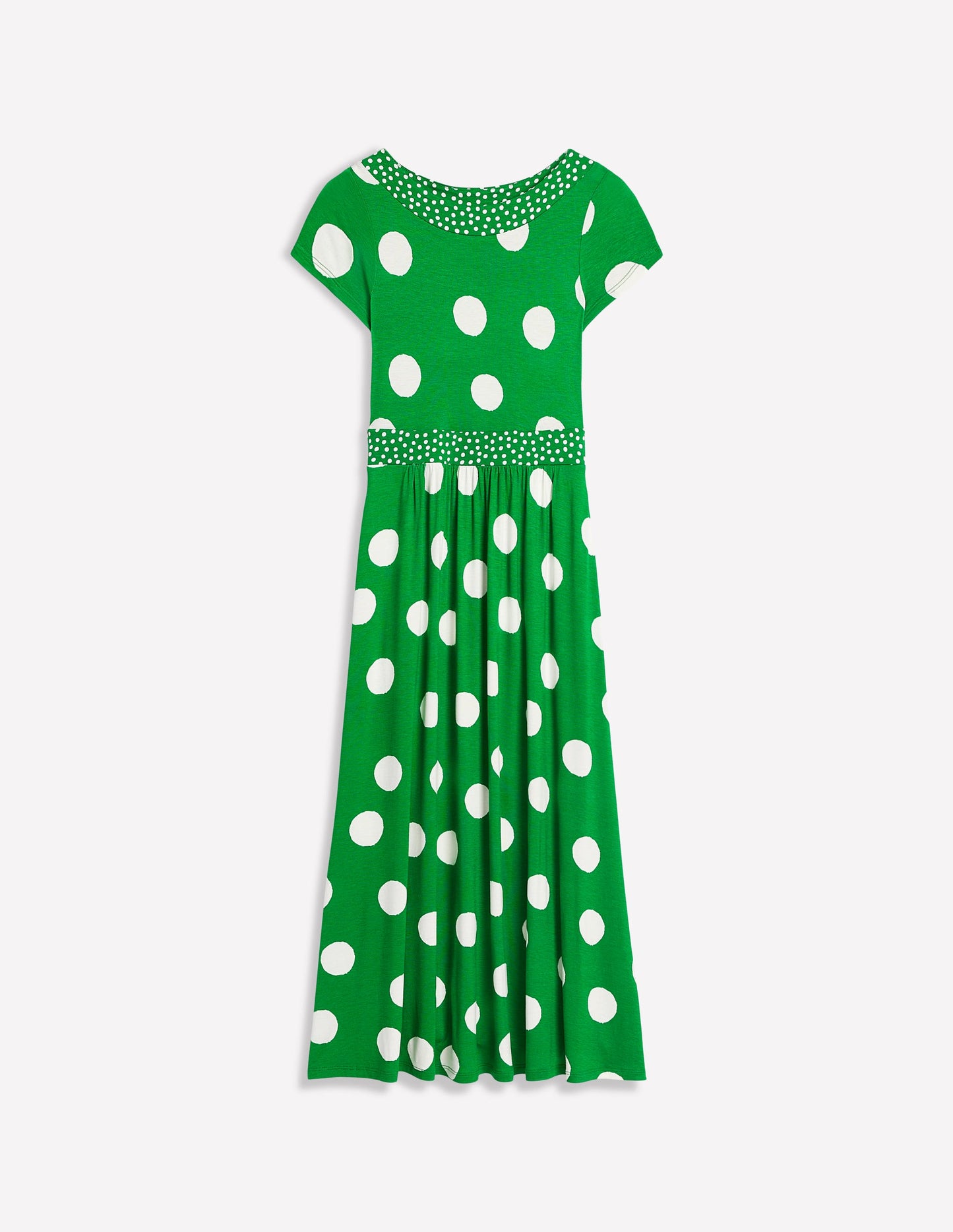 Robe midi Melanie en jersey-Émeraude profond, pois abstraits