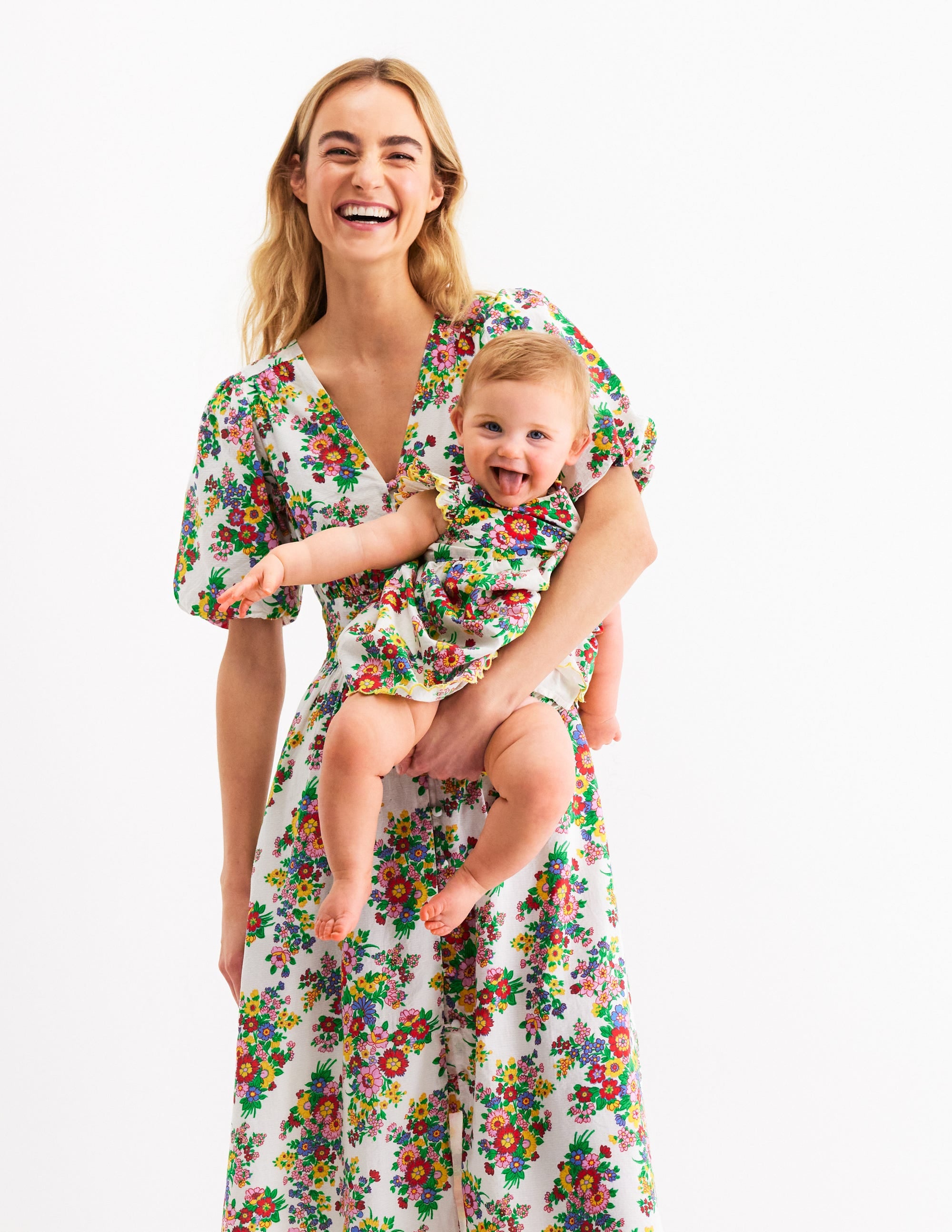 Robe midi Lillian en coton-Multi, motif Bouquet Cluster - Image 6