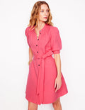Robe courte Ada double-étoffe-Rose azalée