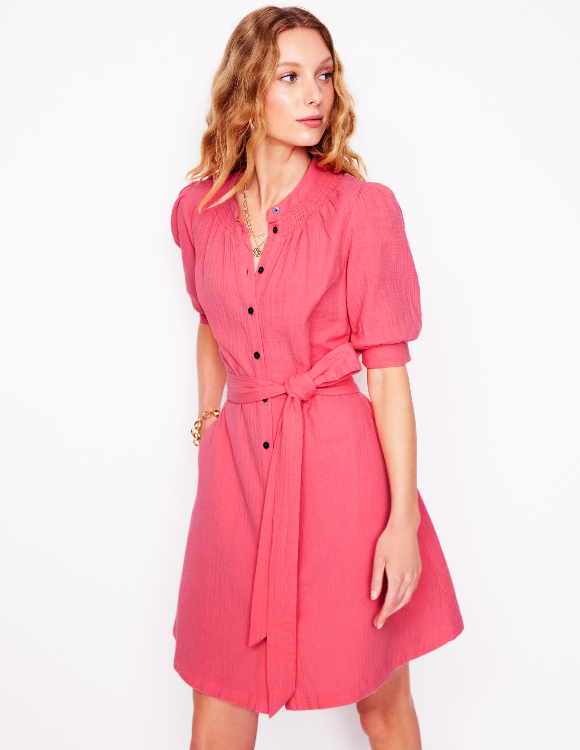 Ada Kurzes Doppeltuch-Kleid-Azalee - Image 1