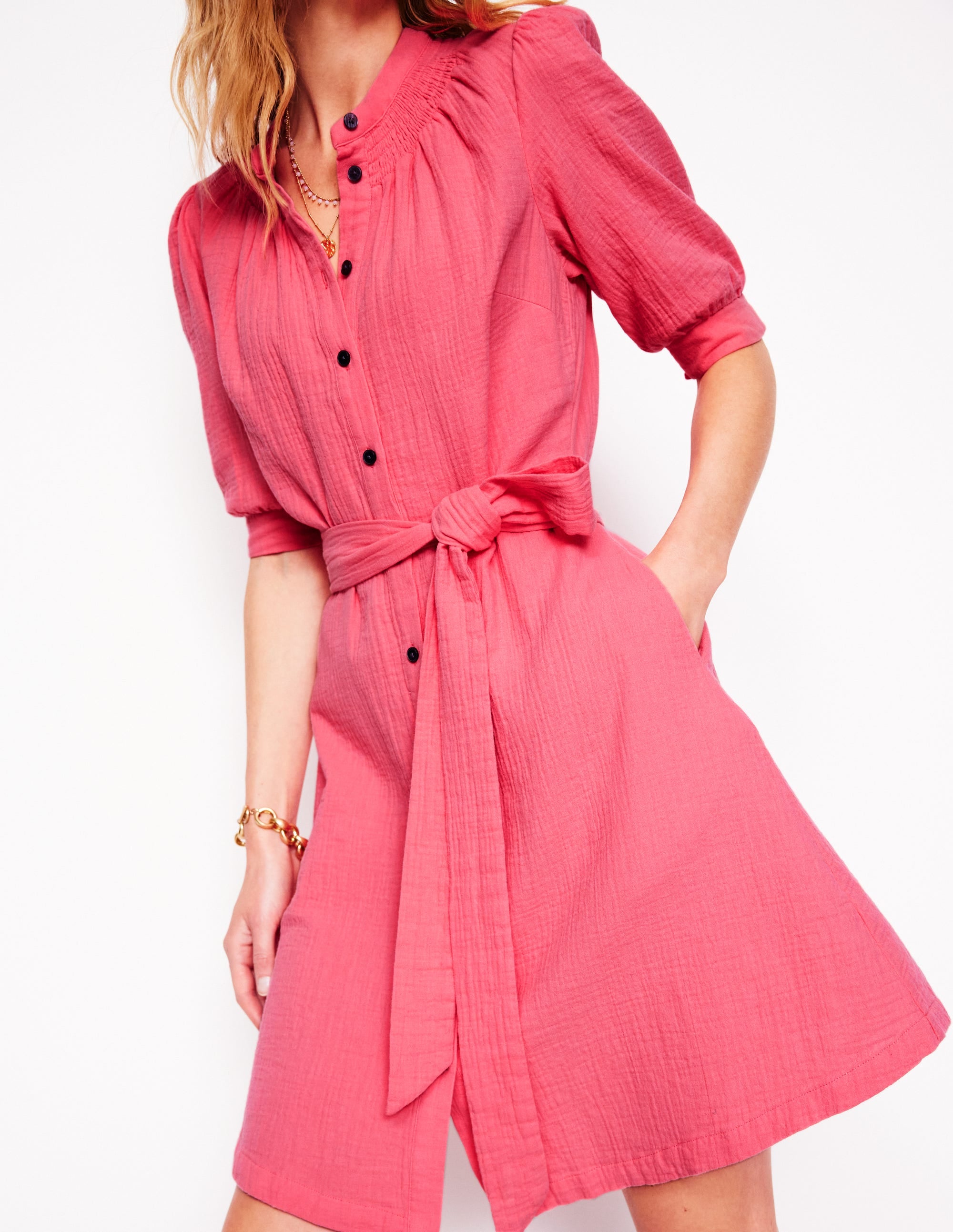 Ada Kurzes Doppeltuch-Kleid-Azalee - Image 3