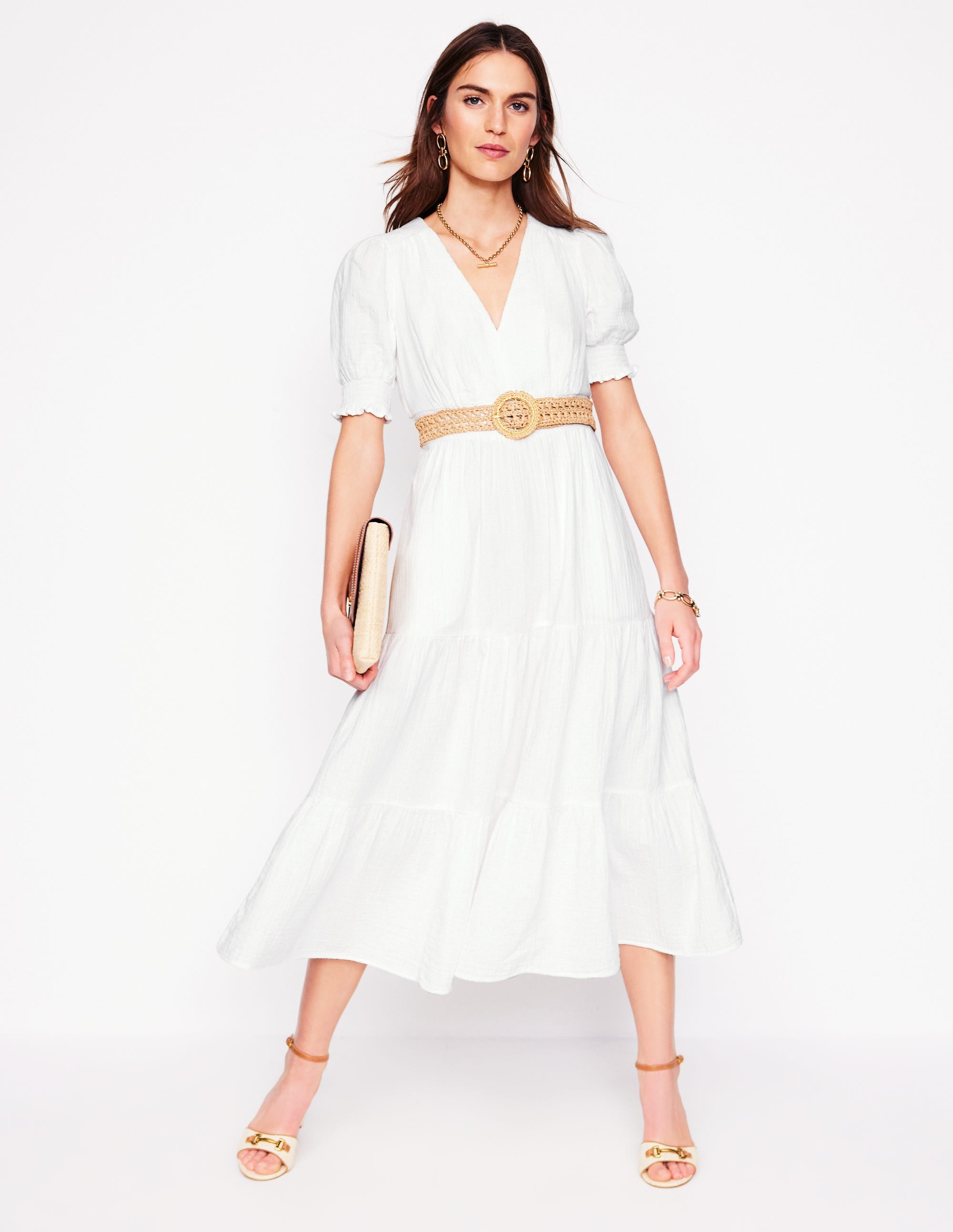 Anna Doppeltuch-Midikleid-Weiß - Image 4
