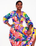 Faye Doppeltuch-Kleid-Bunt, Laubwirbel