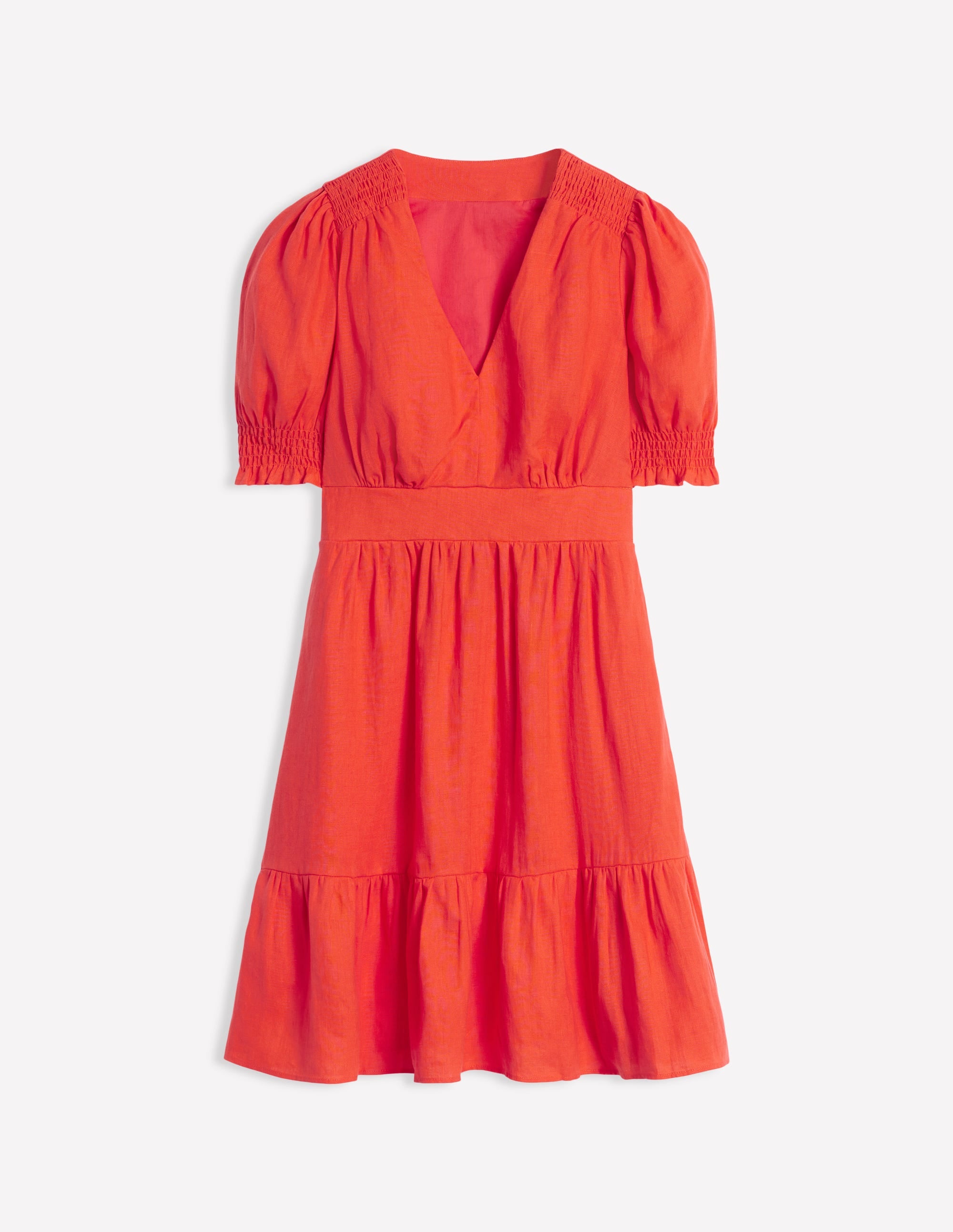 Robe courte Anna en lin-Rouge pétard - Image 5