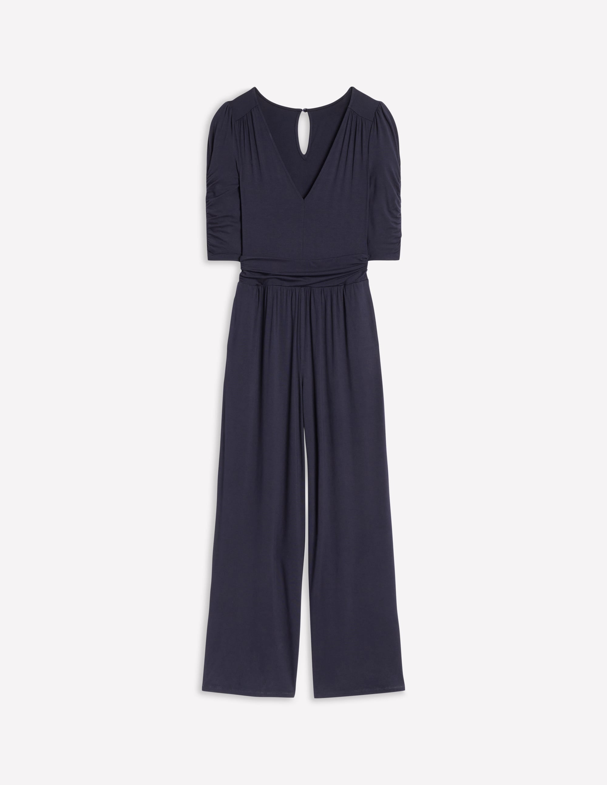 JUMPSUIT MIT GERAFFTER TAILLE-Aqua Marine Marl - Image 5