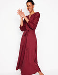 Eden Jerseykleid mit Lochstickerei-Granatrot