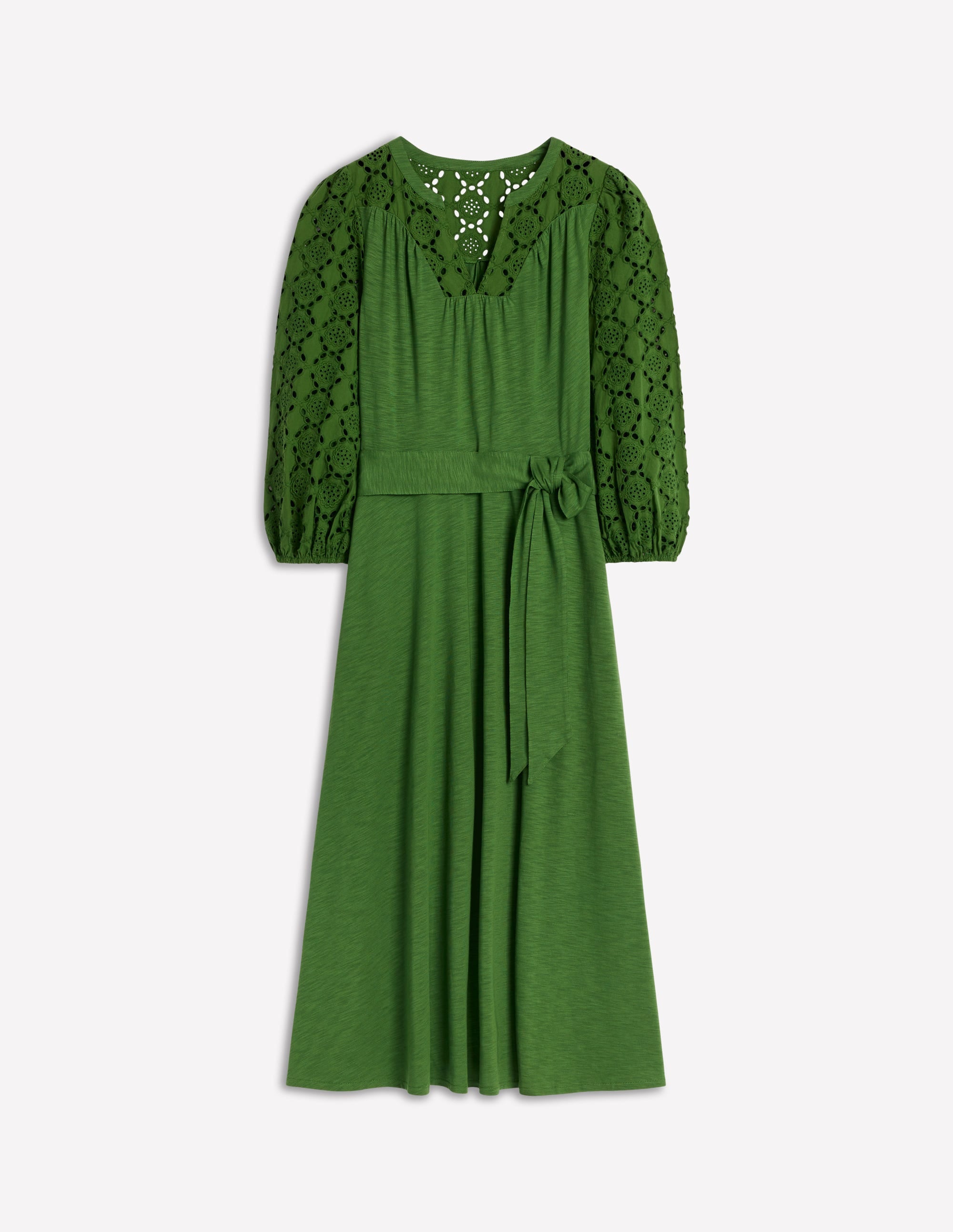 Eden Jerseykleid mit Lochstickerei-Promenadengrün - Image 5