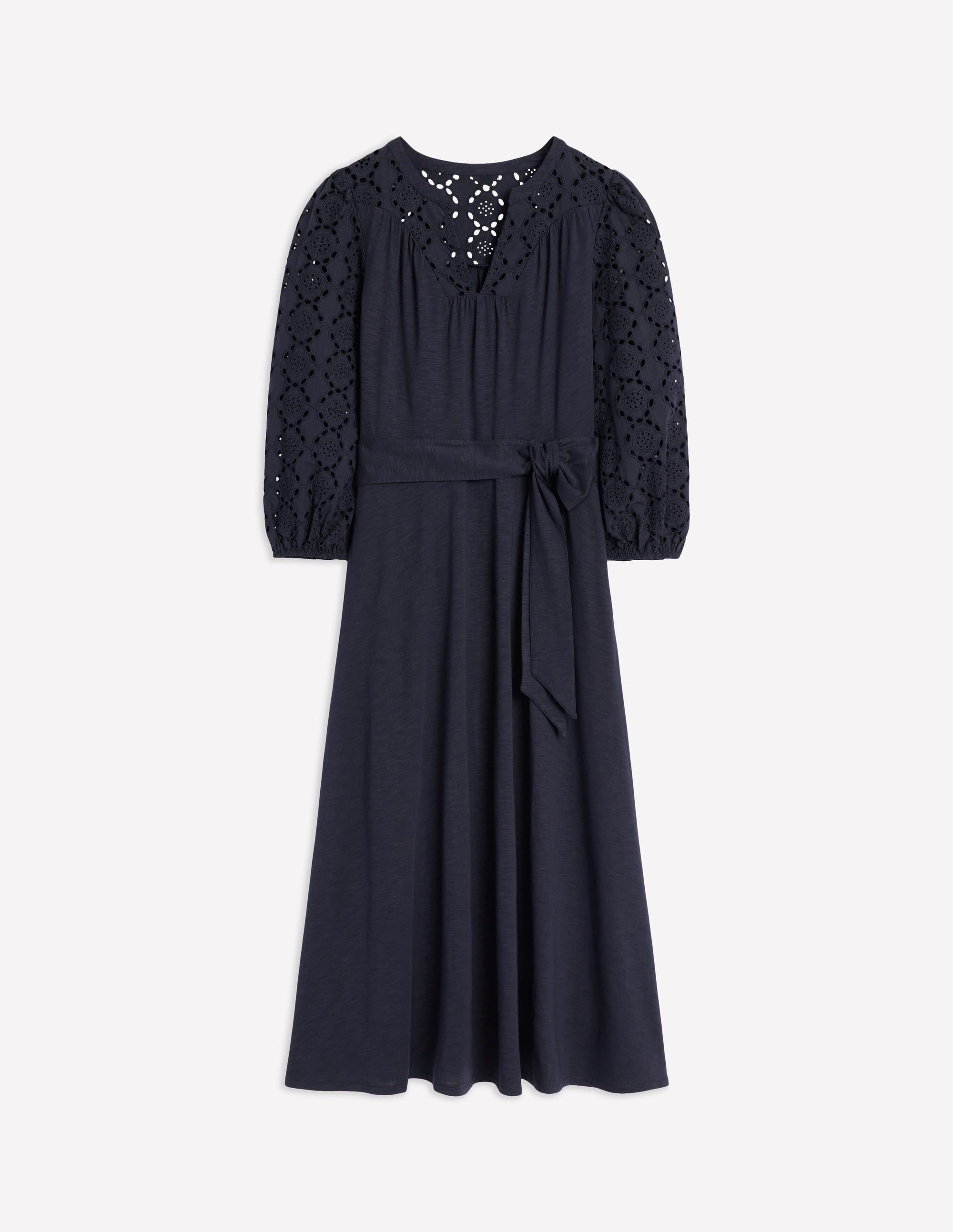 Eden Jerseykleid mit Lochstickerei-Marineblaue - Image 5