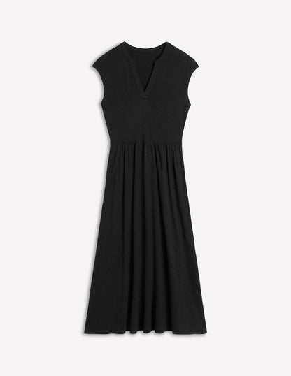 Chloe Jersey Midi Dress-Black