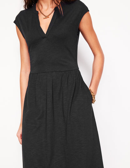 Chloe Jersey Midi Dress-Black