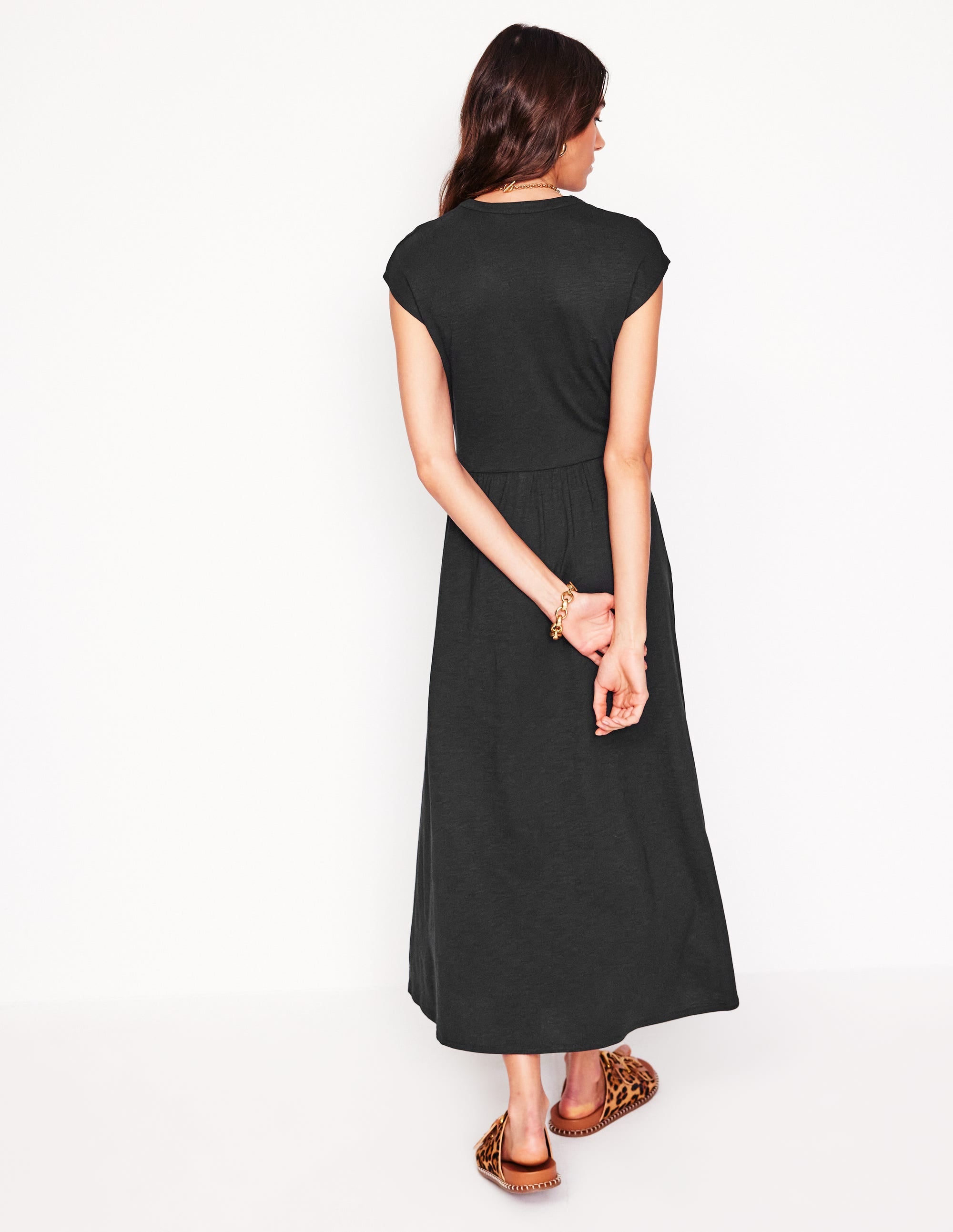 Chloe Jersey-Midikleid-Schwarz - Image 4