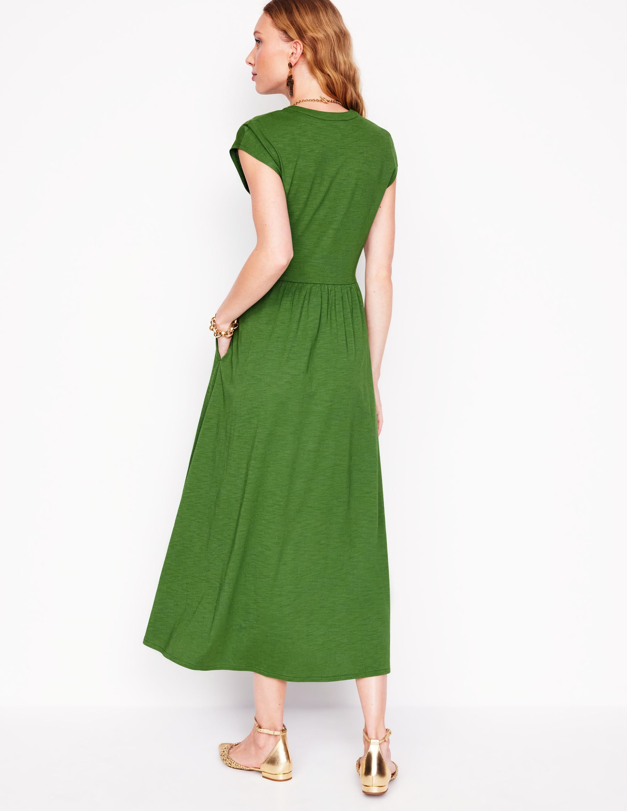 Chloe Jersey-Midikleid-Promenadengrün - Image 3