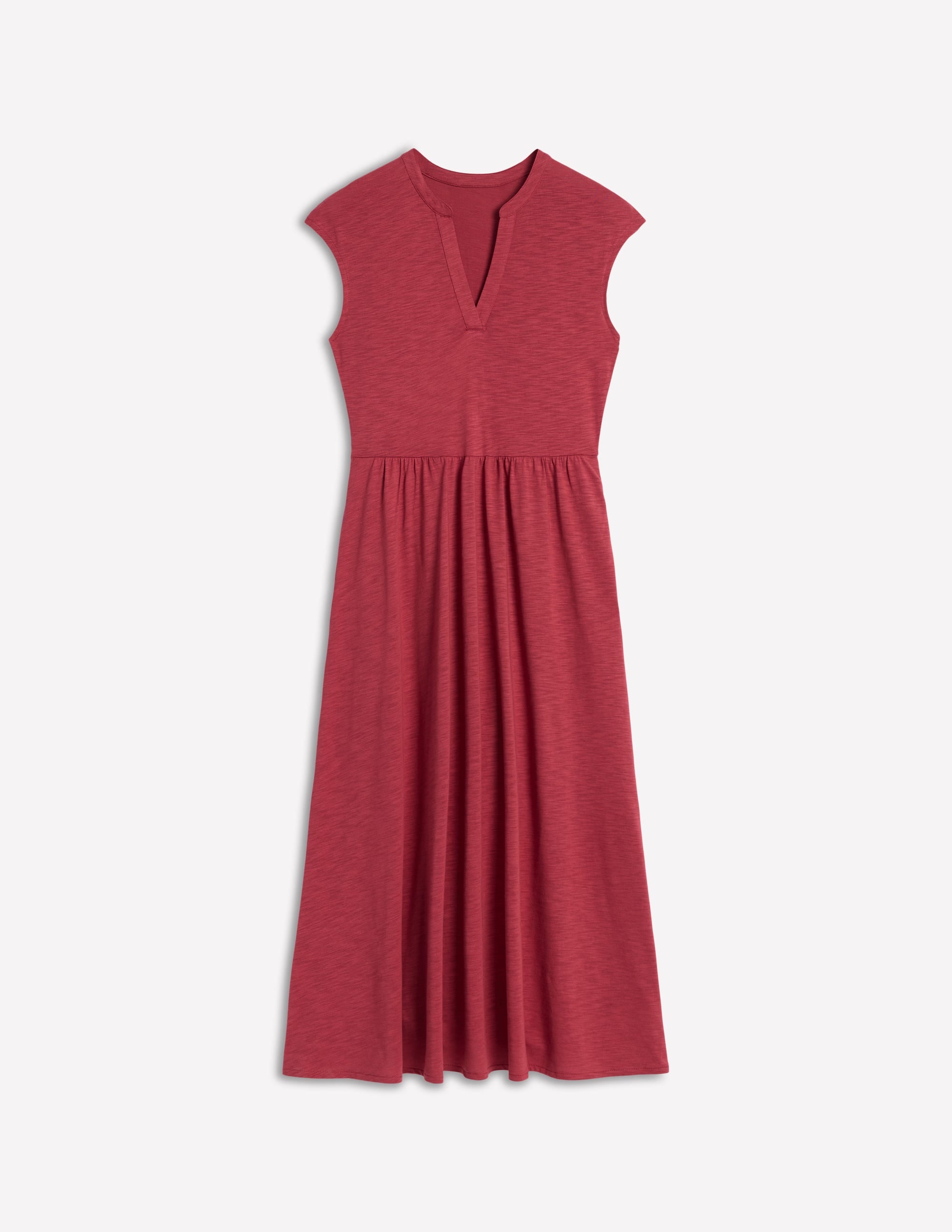 Robe midi Chloe en jersey-Rouge terre cuite - Image 6