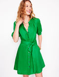 Ada Kurzes Leinenkleid-Baumgrün