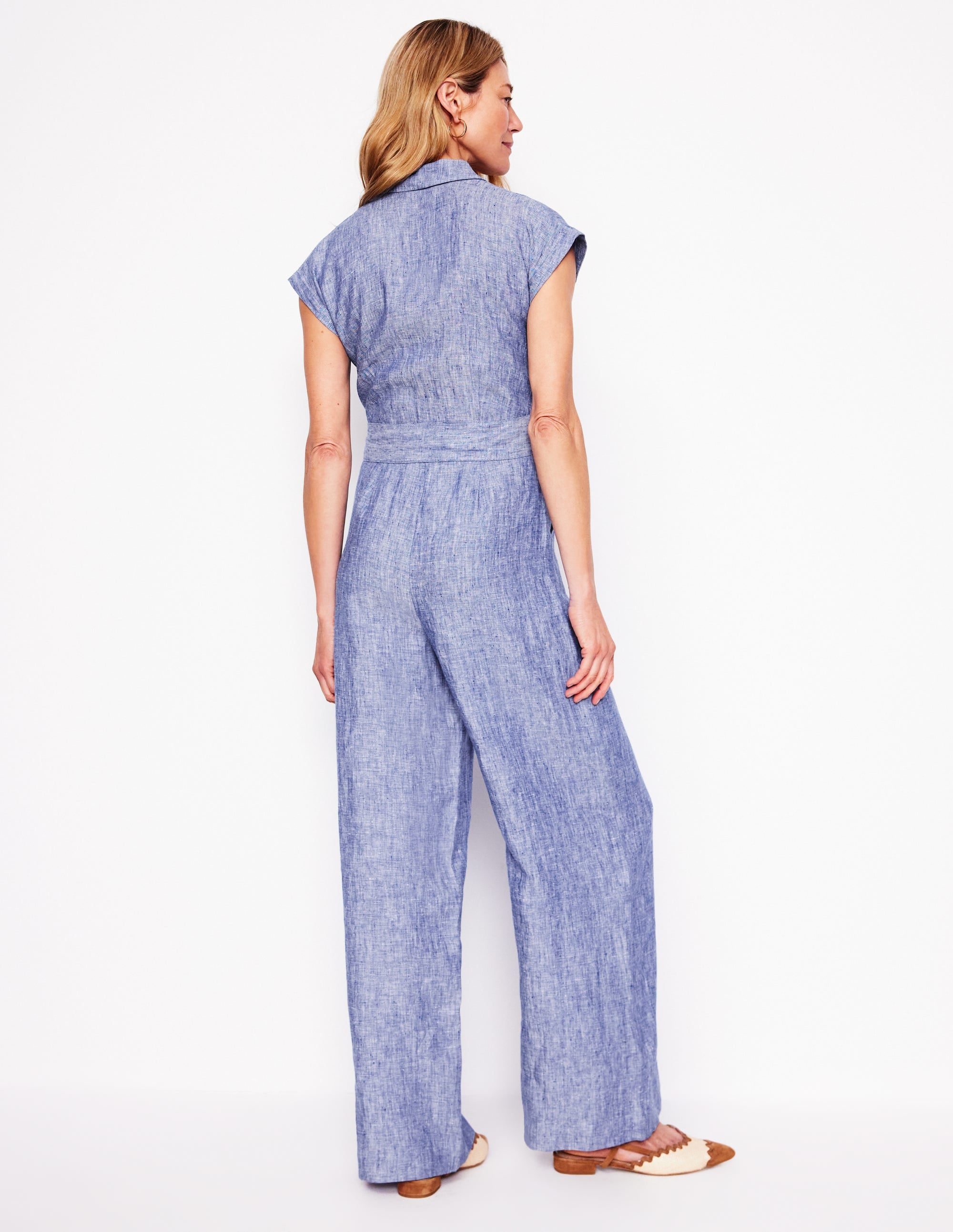 Combinaison Colette en lin-Chambray bleu authentique - Image 4