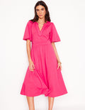 Maddie Jerseykleid mit Besatz-Kamelienrosa