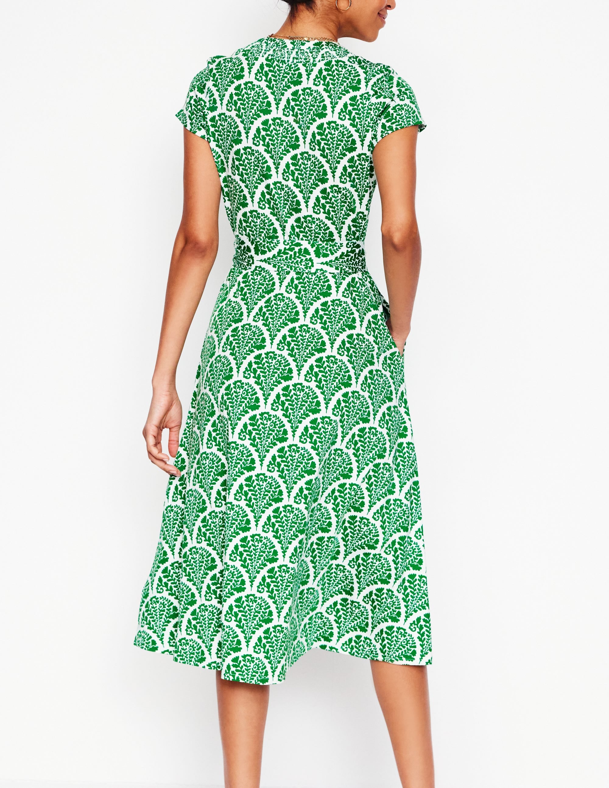 Sara Jersey-Hemdblusenkleid-Smaragdgrün, Blühend - Image 3