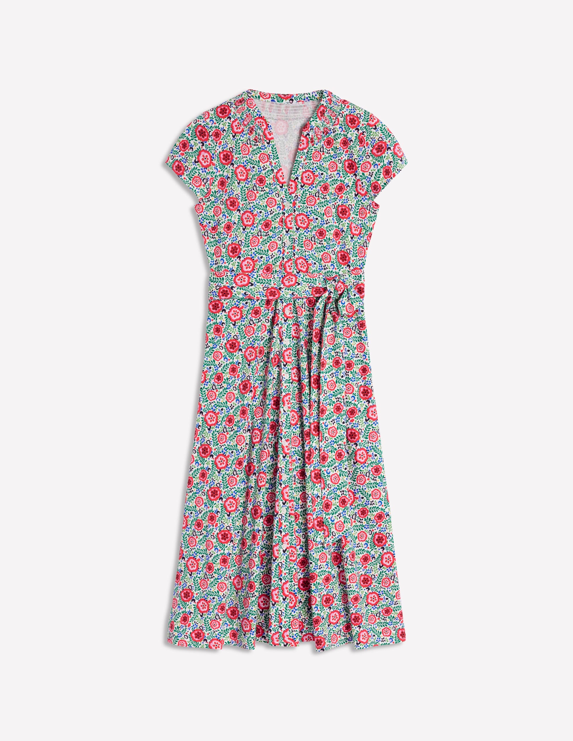 Robe-chemise Sara en jersey-Multi, motif Foliage Scatter - Image 4