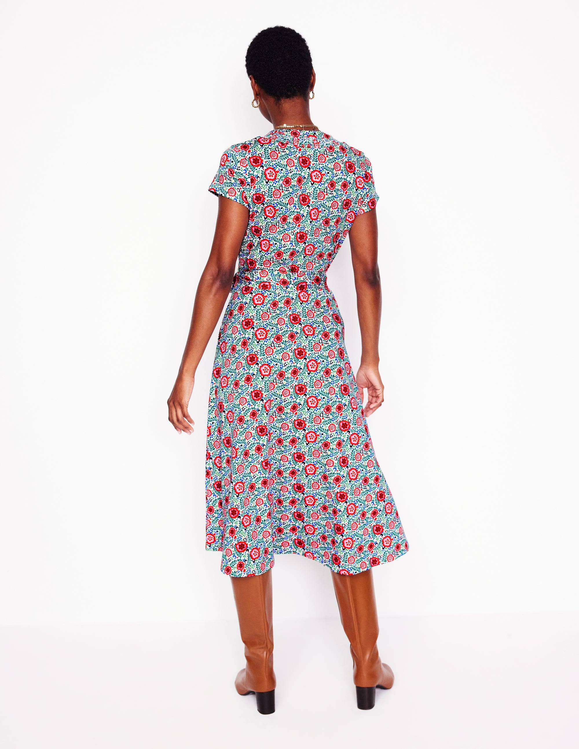 Robe-chemise Sara en jersey-Multi, motif Foliage Scatter - Image 2