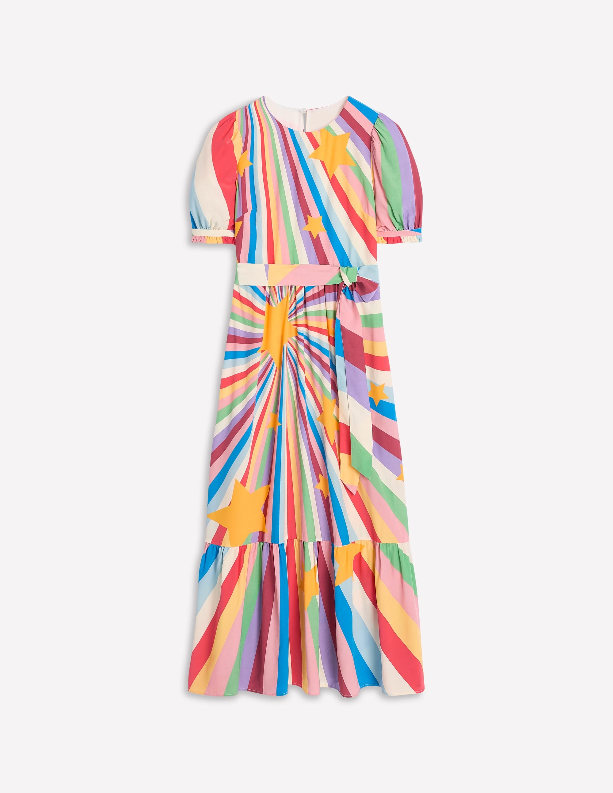 Robe col rond à manches blousantes-Multi, motif Supernova - Image 6