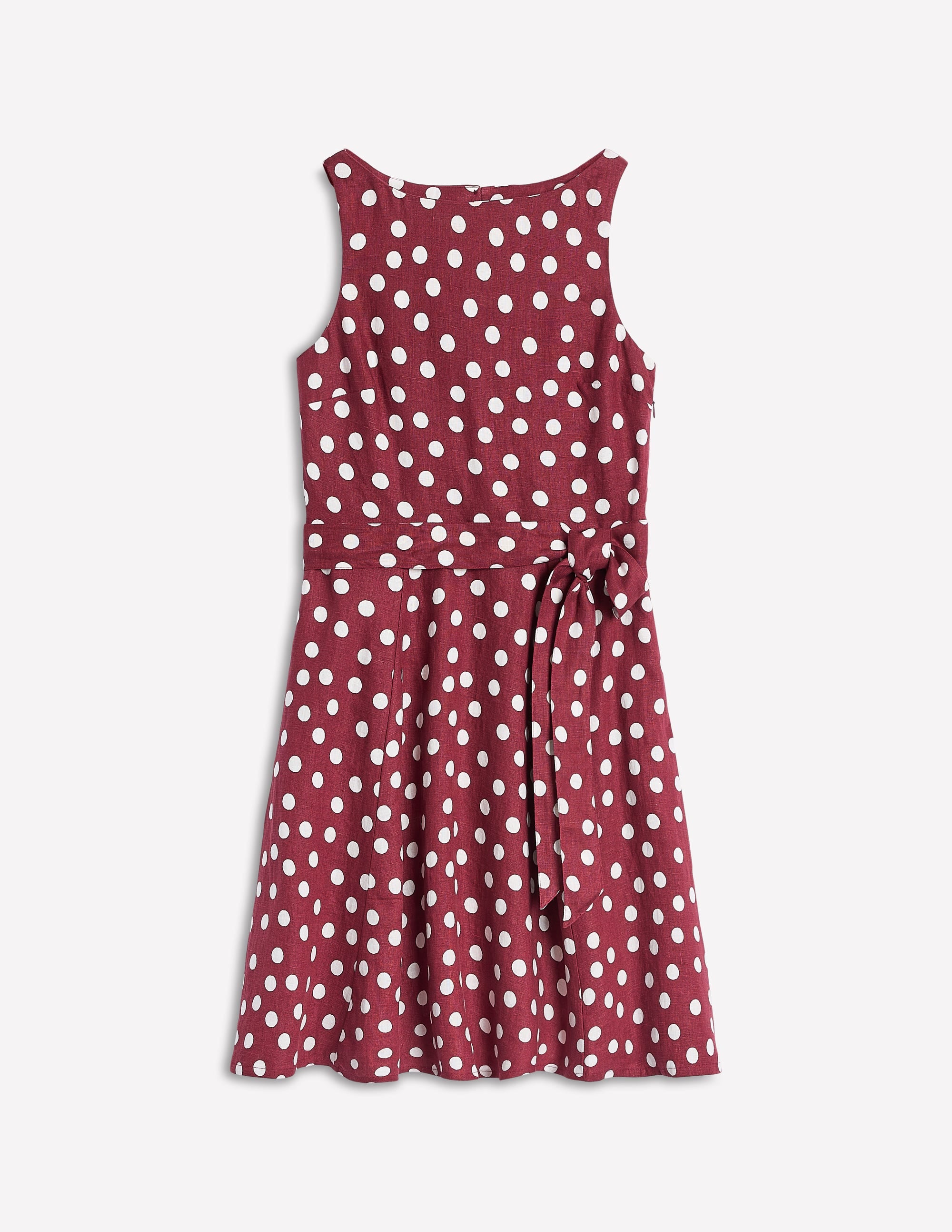 Robe en lin Anya sans manches-Châtaigne, pois abstraits - Image 5
