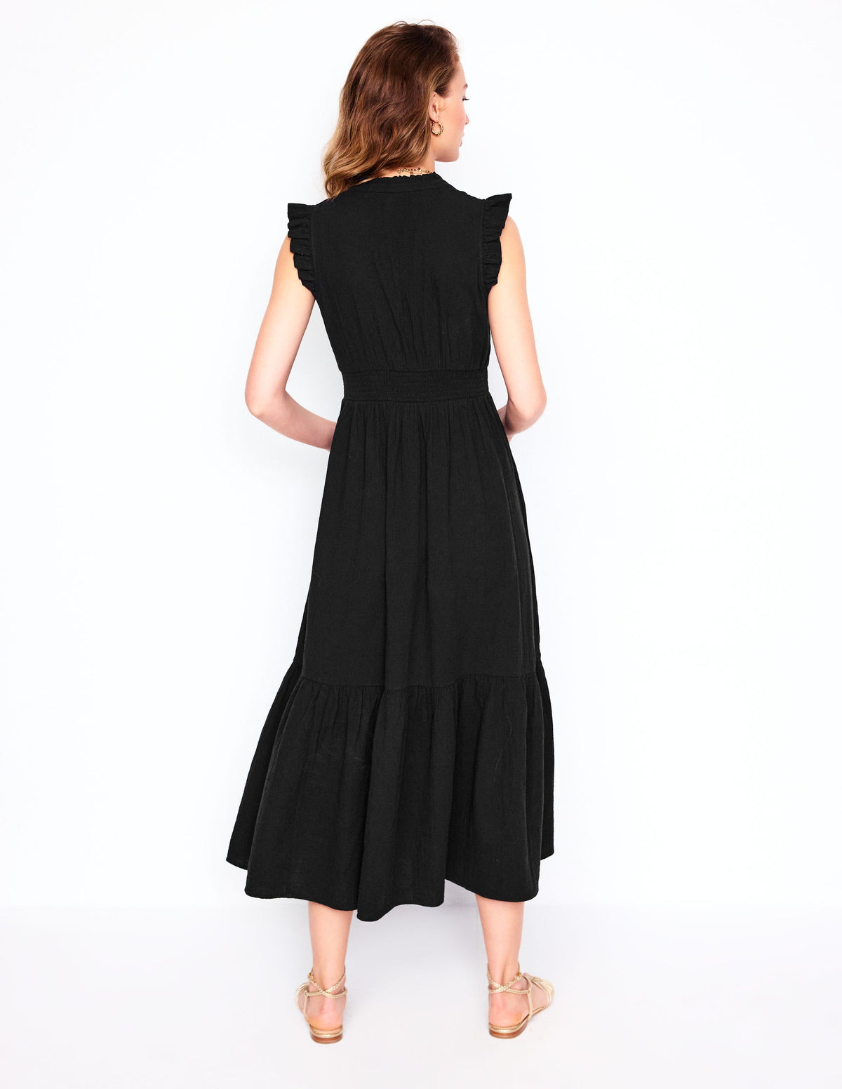 Robe midi Wren double-étoffe-Noir - Image 3