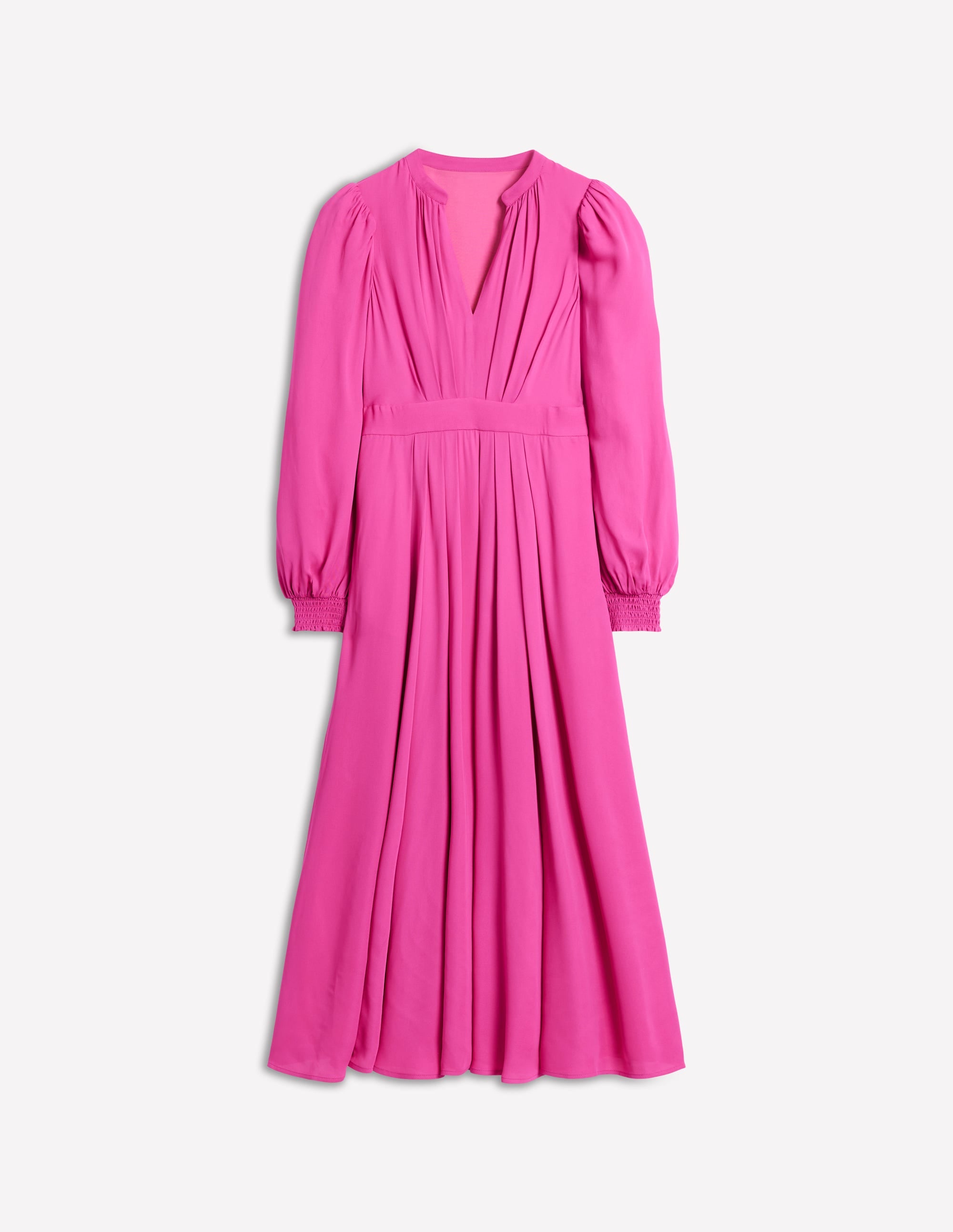 Robe plissée à manches blousantes-Magenta - Image 6