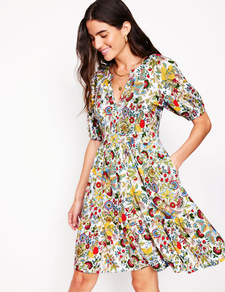 Piper Kurzes Jerseykleid-Bunt, Zitrusrebe