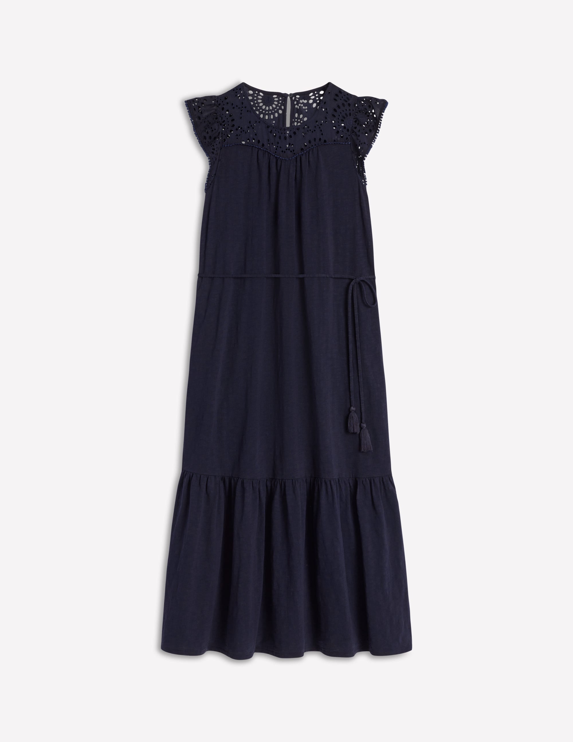 Robe midi Juliet à broderie anglaise-Bleu Marine - Image 7