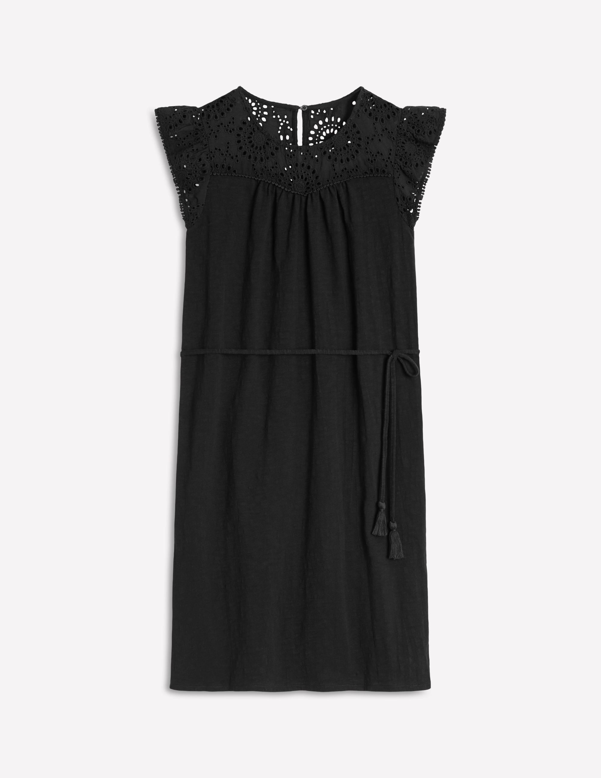 Robe courte Juliet à broderie anglaise-Noir - Image 4