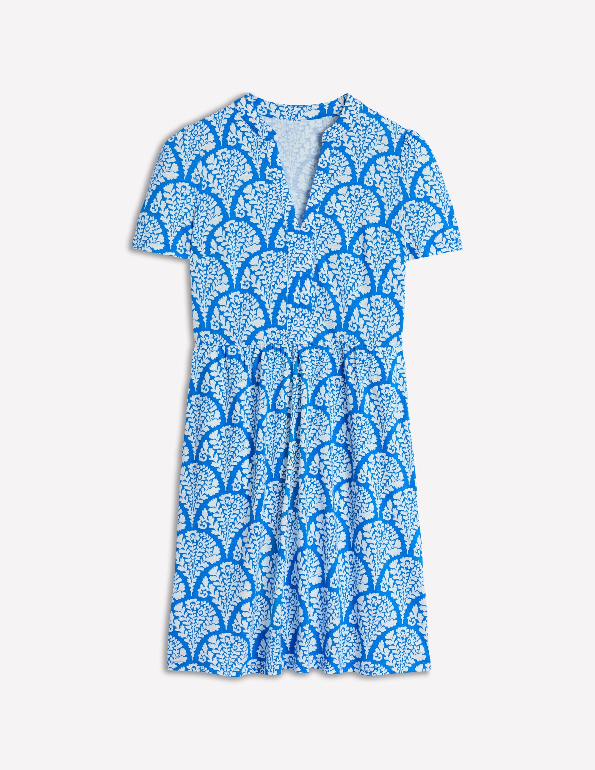 Naomi Kurzärmliges Kleid-Himmelblau, Blühend - Image 6