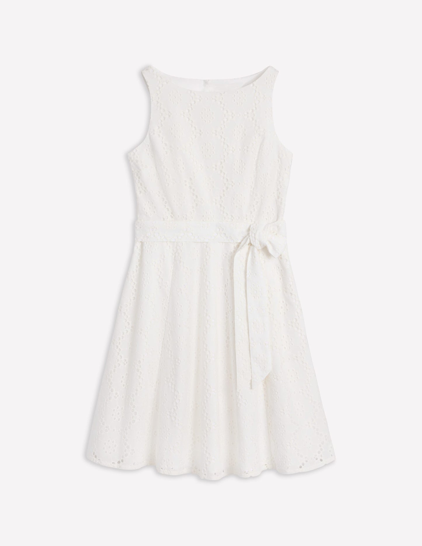 Anya Ärmelloses Kleid mit Lochstickerei-Weiß