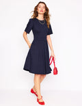 Louisa Kurzes Jerseykleid-Marineblau