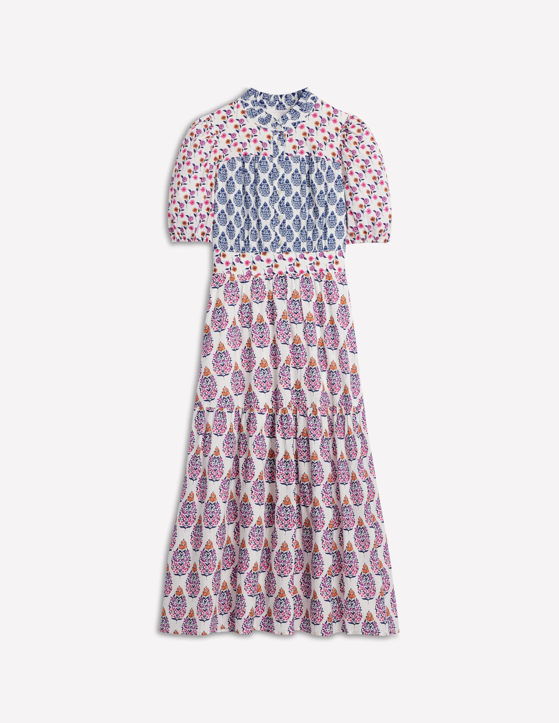 Beatrice Baumwoll-Midikleid-Bunt, Wildblumenstrauß-8