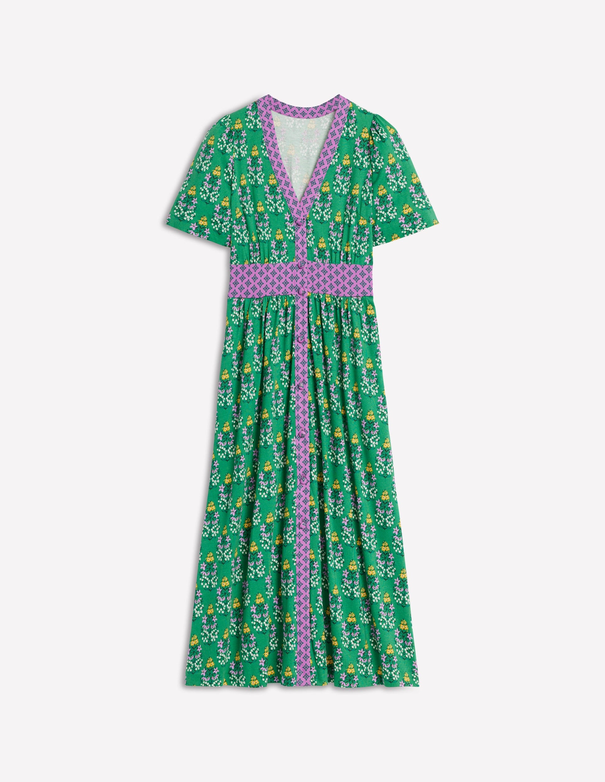 Natalia Jersey Tea Dress-Rich Emerald, Wildflower-8