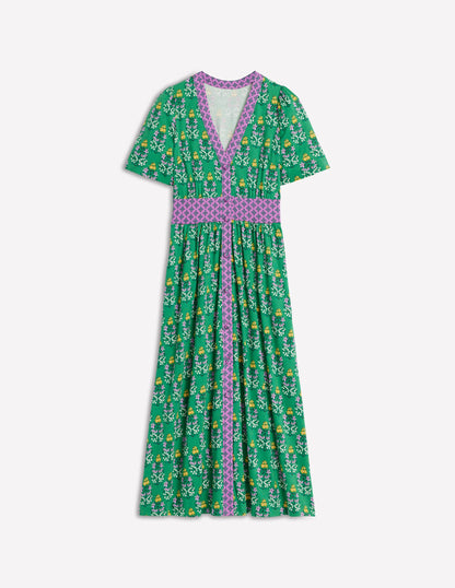 Natalia Jersey Tea Dress-Rich Emerald, Wildflower-8