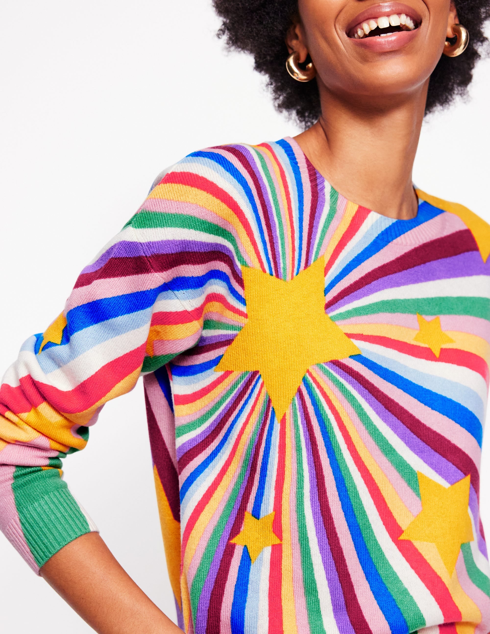 Pull Lydia en cachemire-Multi, motif Supernova - Image 2