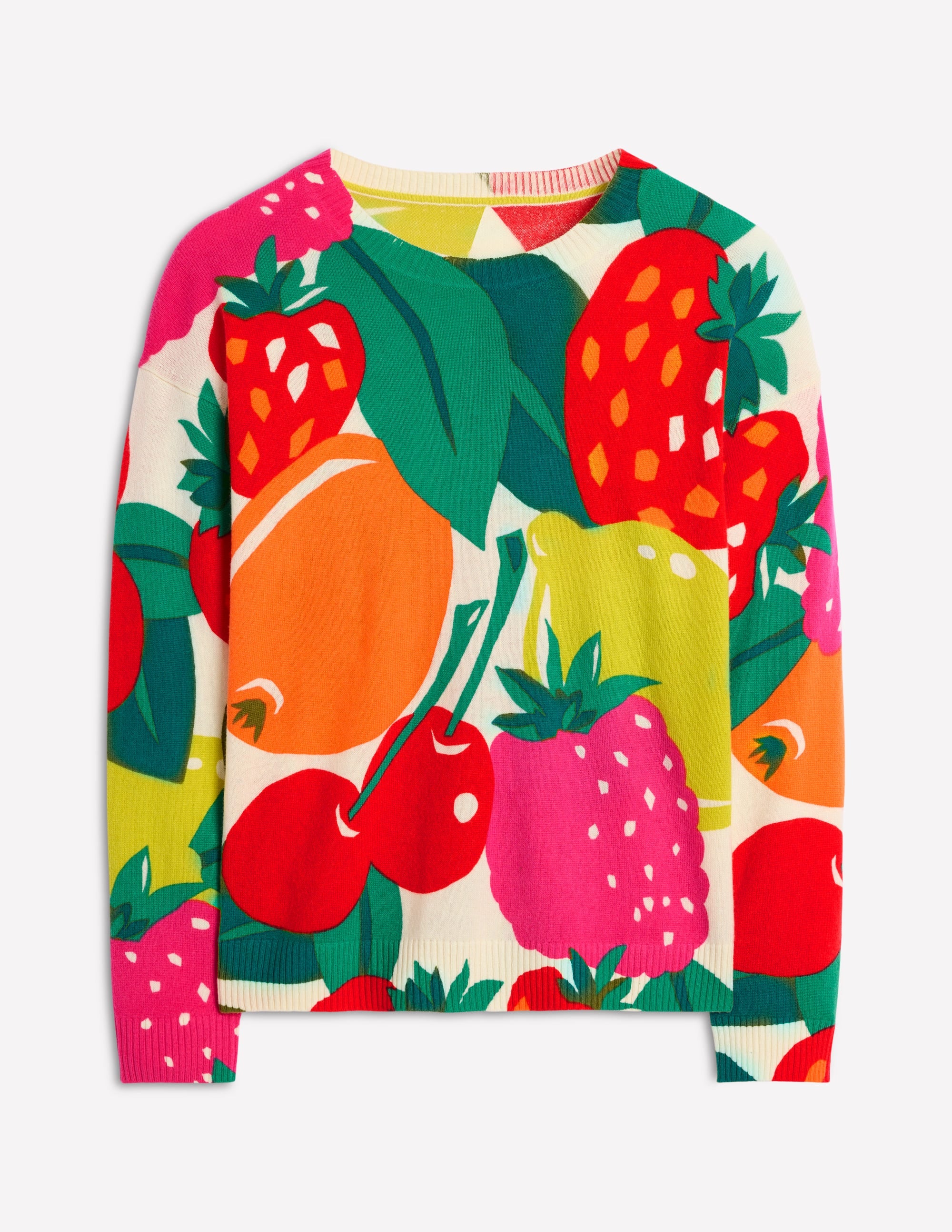 Pull Lydia en cachemire-Multi, motif Summer Fruits - Image 8