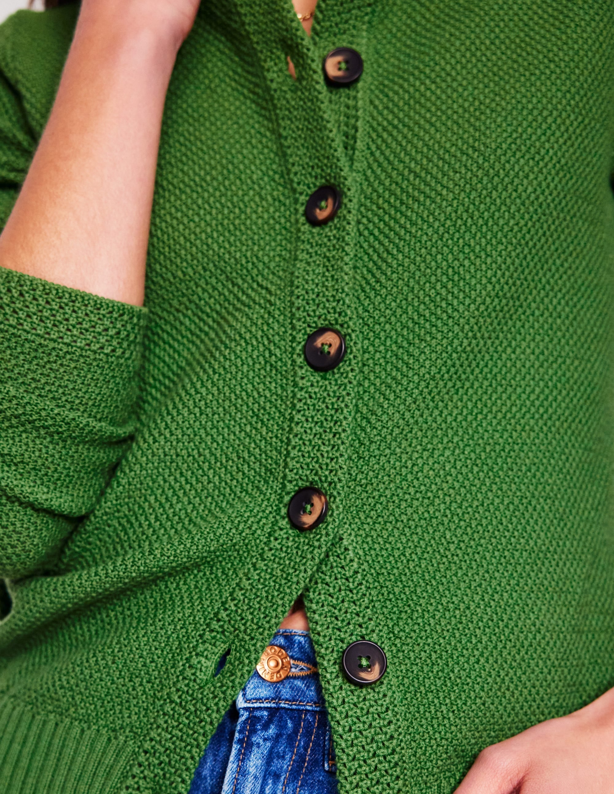 Cardigan Callie en maille crochet-Vert paradis - Image 3