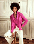 Callie Strickjacke mit Häkelbesatz-Rosa